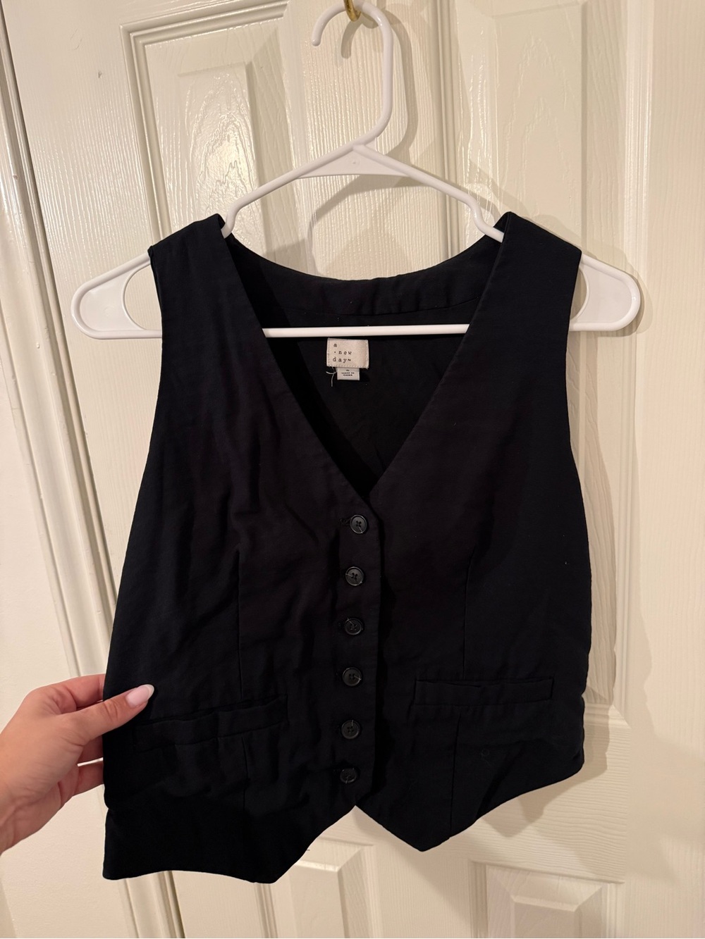 a new day Black Button-Front Women's Vest